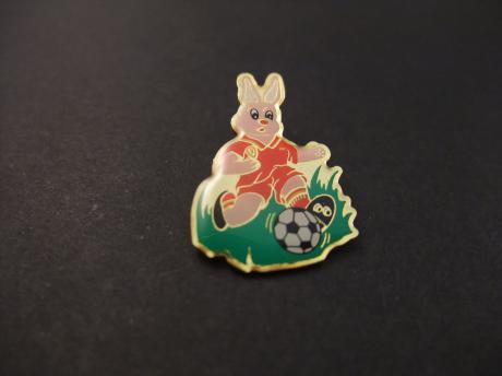 Duracell batterijen (konijntje aan het voetballen )